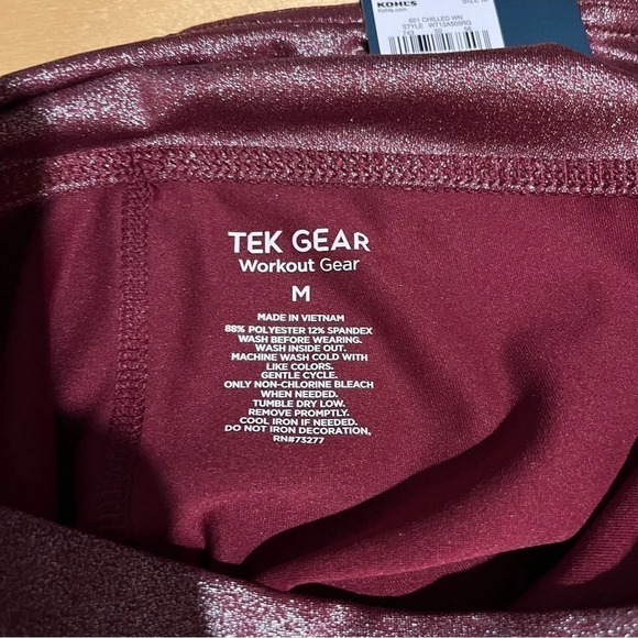Tek Gear NWT Workout Gear High Rise Metallic Print Leggings Womens Size Medium M - Picture 5 of 9